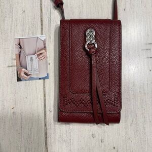 Brighton Burgundy Crossbody Bag with Silver Accent